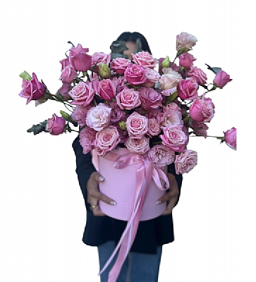 Pembe Gller Kutu Aranjman